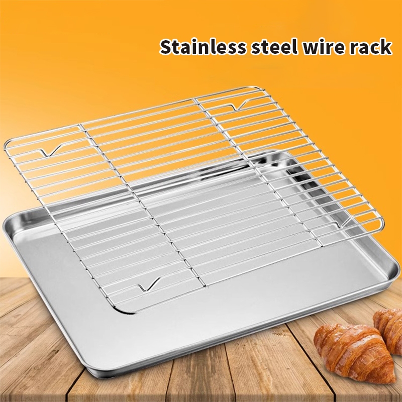 Wire Cooling Rack Stainless Steel Non-Stick Baking Tray Rack Cake Pizza ...