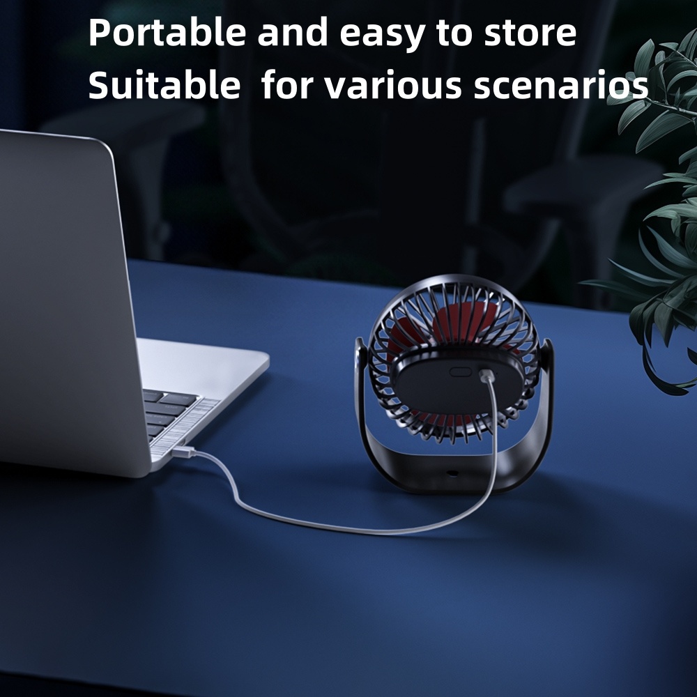 Desktop Fan Usb Small Fan, 3-Speed Portable Fan, 120 ° Rotating ...