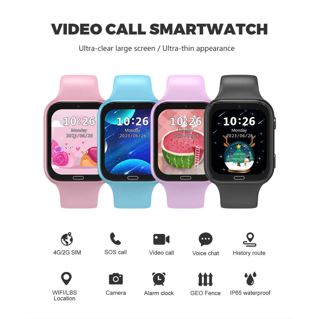 4G Kids Smart Watch SOS Call Camera Children‘s Smartwatch Clock SIM ...