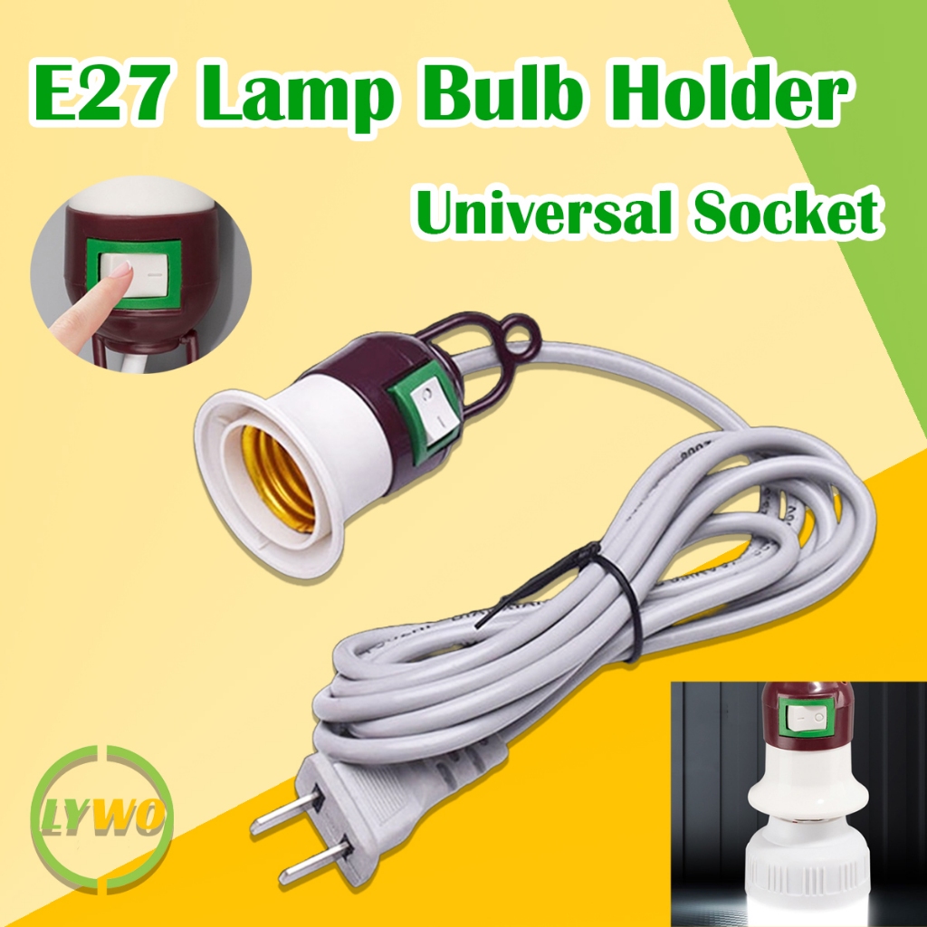 Lamp Bulb Holder E27 With Switch LED Light Bulb Extension Cord Bulb