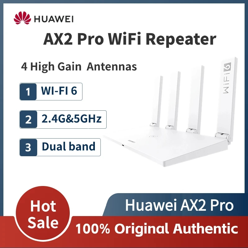 HUAWEI AX2 Router WiFi 6 Fino A 1500Mbps, Doppia Banda, Copertura Mesh, Controllo Genitori E Porte Gigabit Auto-adattanti
