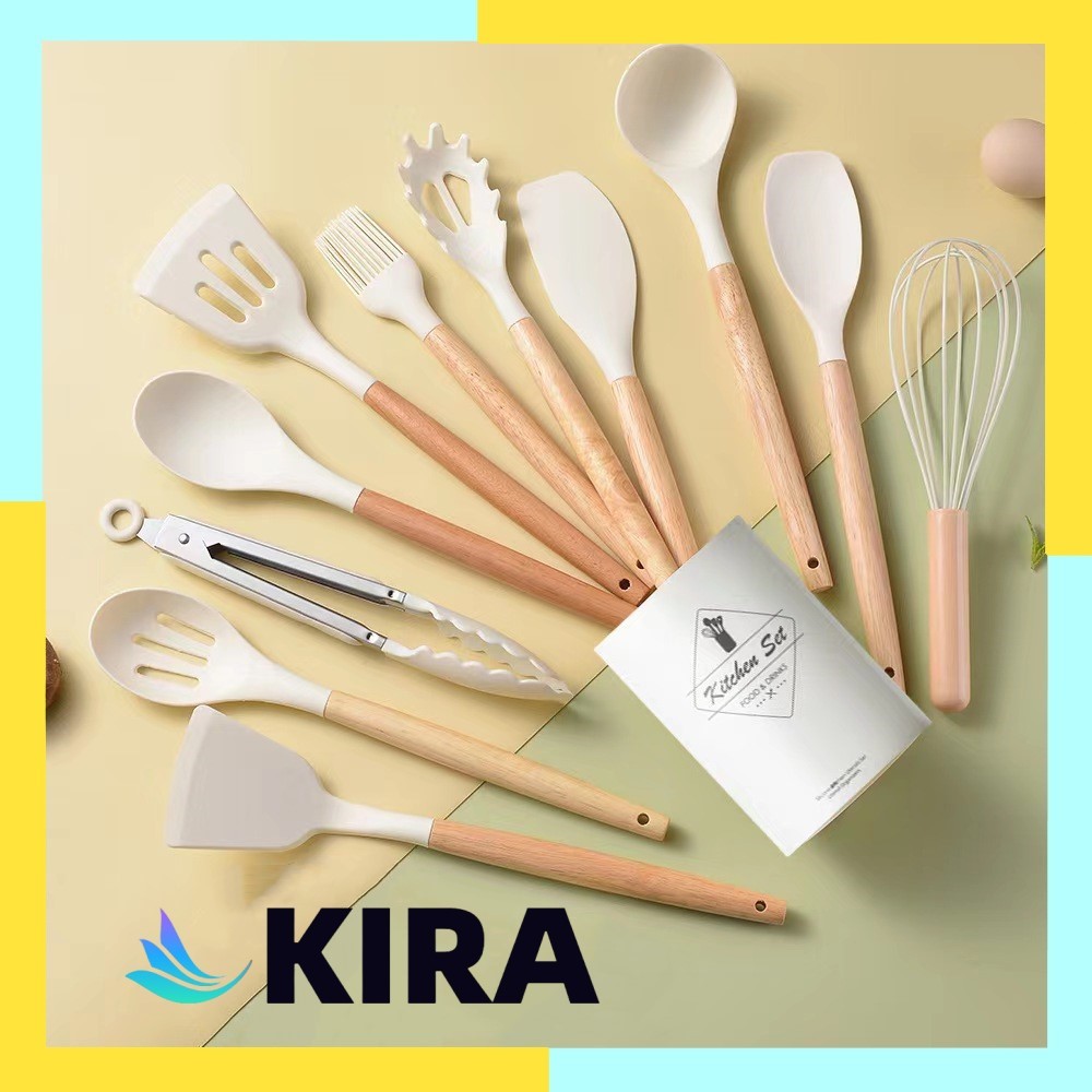 12 Pcs Red Kitchen Utensil Set Cooking Silicone Utensil Set with Holder Heat Resistant Cooking Tools Turner for Baking Non-Scratch Non-stick BPA-Free | UK
