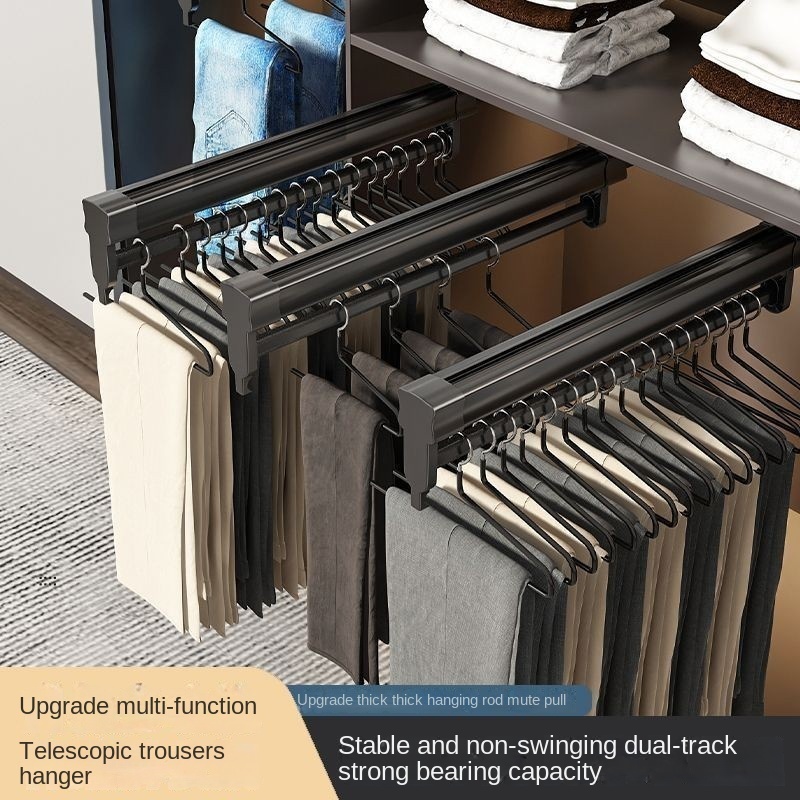 Yixi Multifunctional Household Pull-out Pants Rack Wardrobe Built-in ...