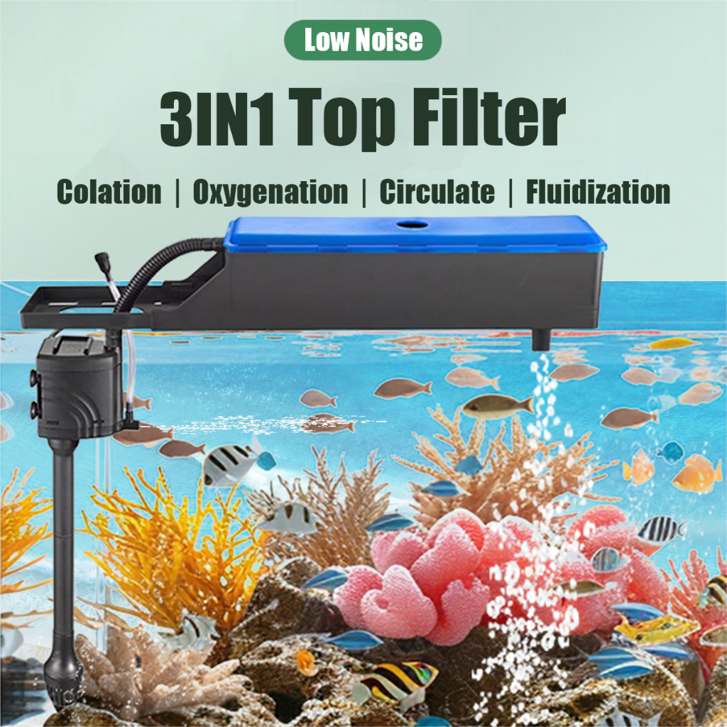 Top Filter for Aquarium 3 in 1 Air Pump for Aquarium Circulating ...