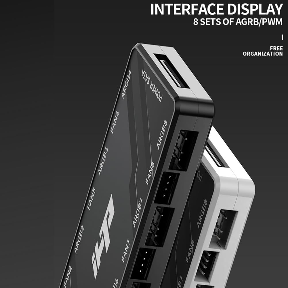 IHTP Smart Hub 5V 3PIN ARGB 4 Pin PWM 8 Ports PC Case CPU Fan ...
