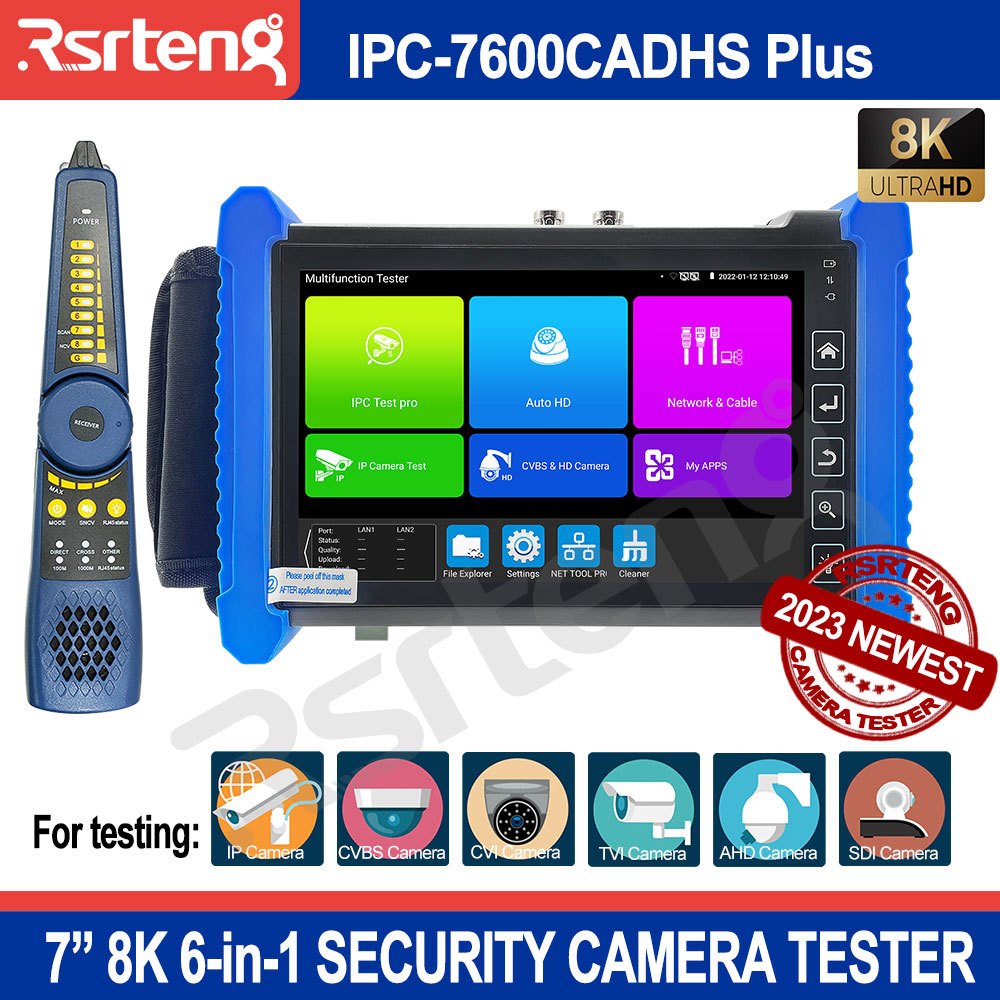 Testeur Caméra IP Rsrteng IPC-1900C Plus 8K - Écran 4 Pouces Pour CCTV WIFI