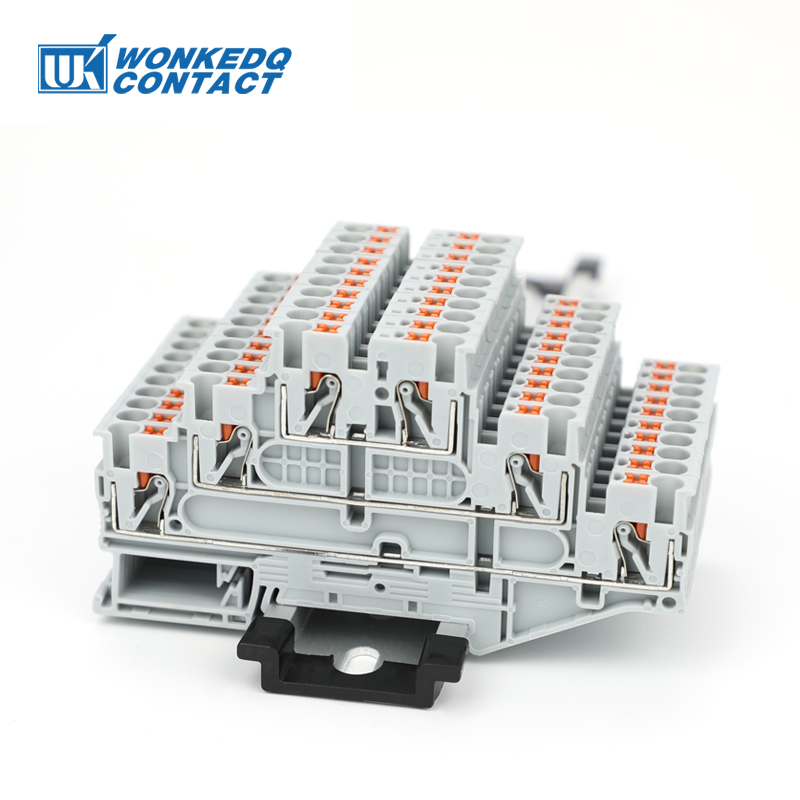 PT2.5-3L Triple Level Terminal Block Push-in Din Rail Mount 3 Layer 2 ...