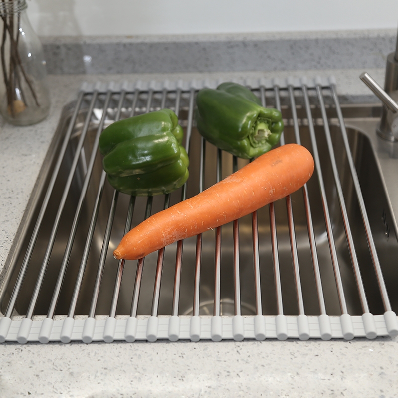 NEZA Roll up Dish Rack Over The Sink Kitchen Foldable Dish Drainer