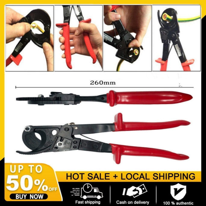 Heavy Duty Ratchet Cable Cutter Cut Up To 240mm² Ratcheting Wire Cut ...