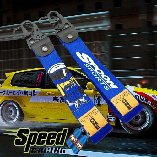 Speed Racing Style JDM Car Keychain Spoon Sport Robot Fabric Keyring ...