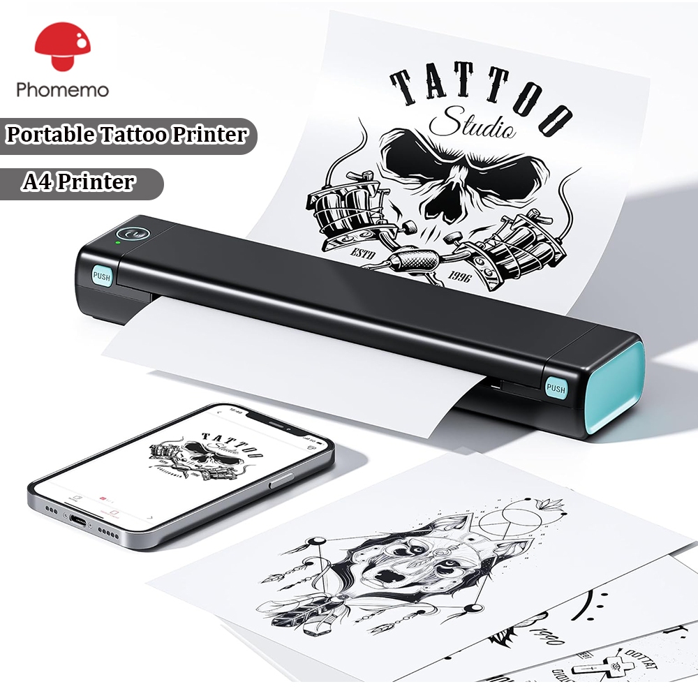 2 IN 1 Tattoo Stencil Printer And A4 Thermal Printer 】Phomemo M08F