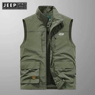 JEEP SPIRIT 1941 ESTD Men's sleeveless military jacket, fashionable ...