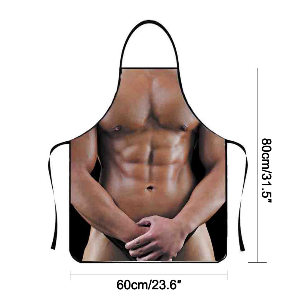 2024 Funny Muscle Man Kitchen Apron Woman Funny Apron Printed Baking ...
