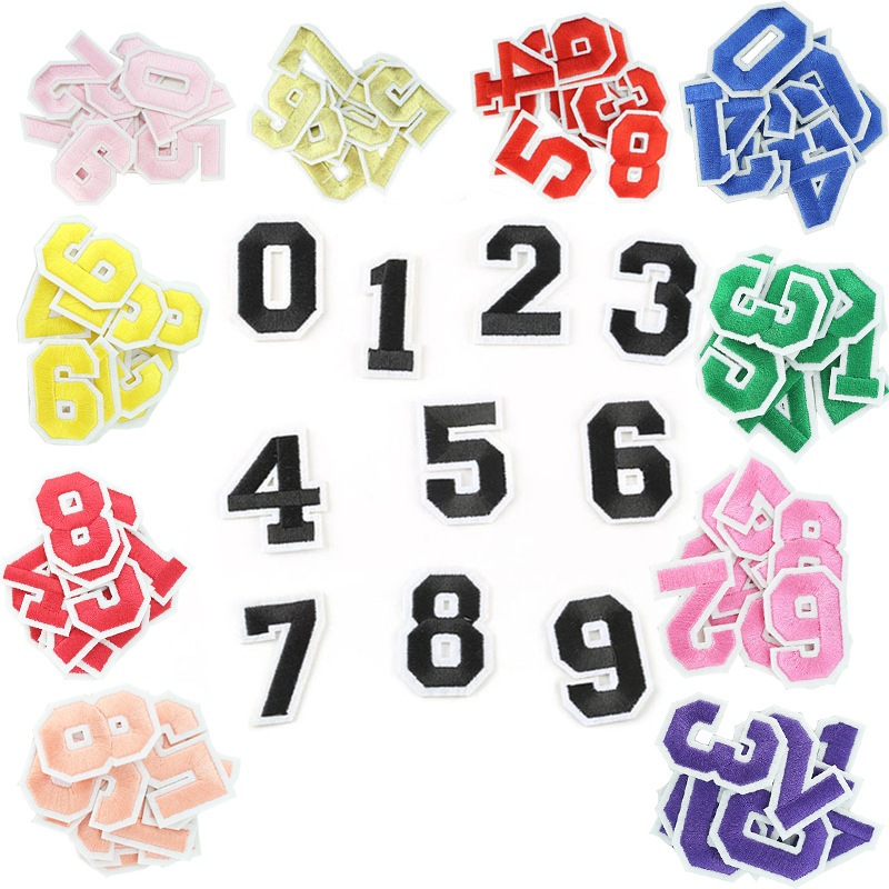 5CM/0-9/Set White Black Red Blue Yellow And Green Digital Jersey ...