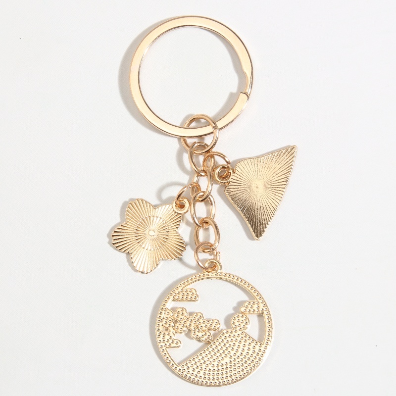 Cartoon Cherry Blossom Mount Fuji Enamel Keychian Flower Plant Key Ring ...
