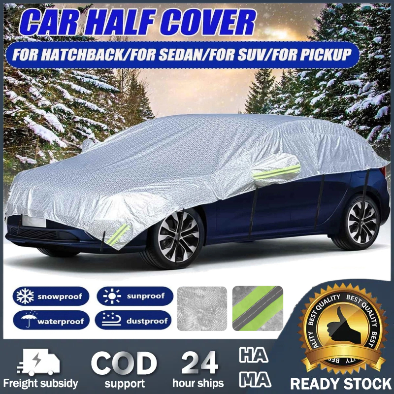 HAMA Half Car Cover Hatchback SUV Pickup Sedan Dustproof Sun UV Rain
