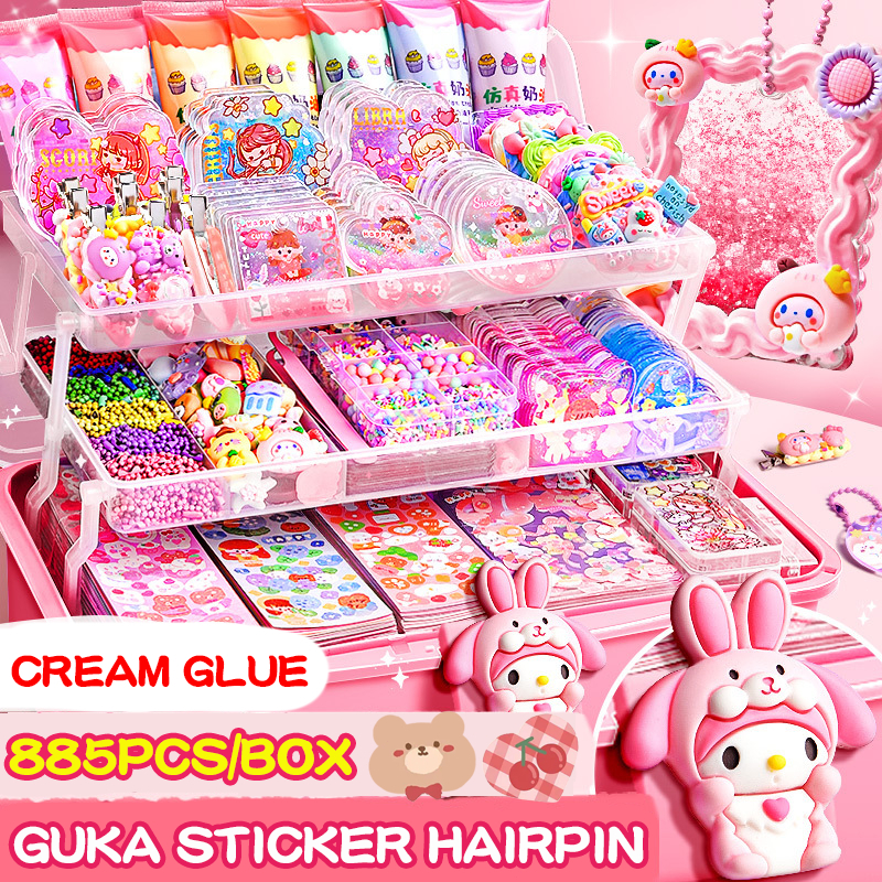 【In Stock】Guka Set for kids Cream Gel DIY Set Handmade Sticker Gift Box ...