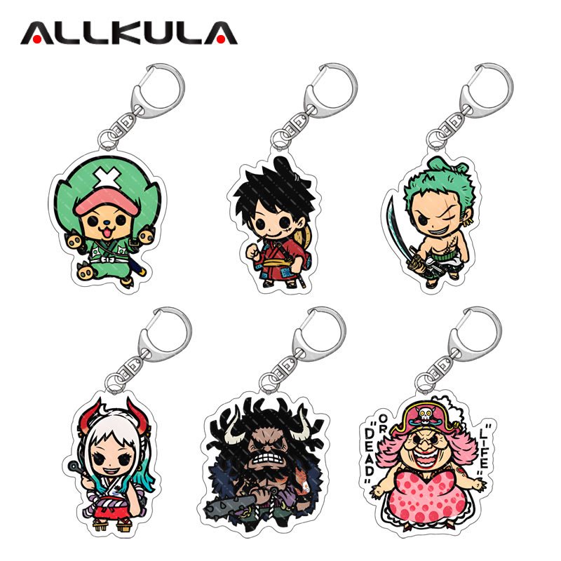 One Piece Anime Keychain Cute Acrylic Keyrings 15 Styles | Shopee ...