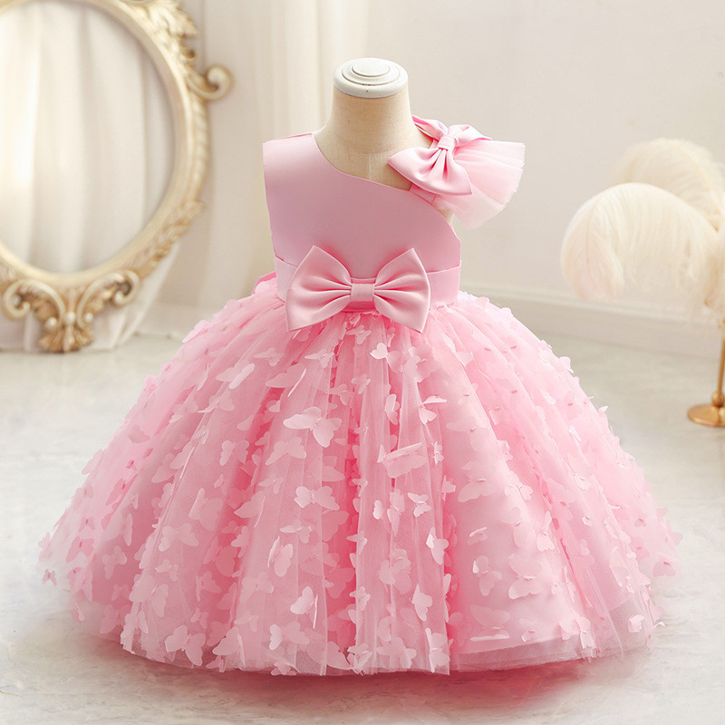 1st Birthday Party Dresses for Baby Girls Butterfly Cute Princess Dress Bow  Solid Elegant Flower Girls Dress for Wedding Red Chrismtas Prom Tutu Gown |  Shopee Philippines