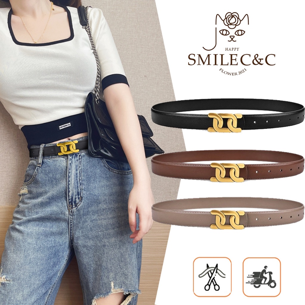 Smilefairycc【cod & Ready Stock】belt High Quality Designer Women Belt Pu 