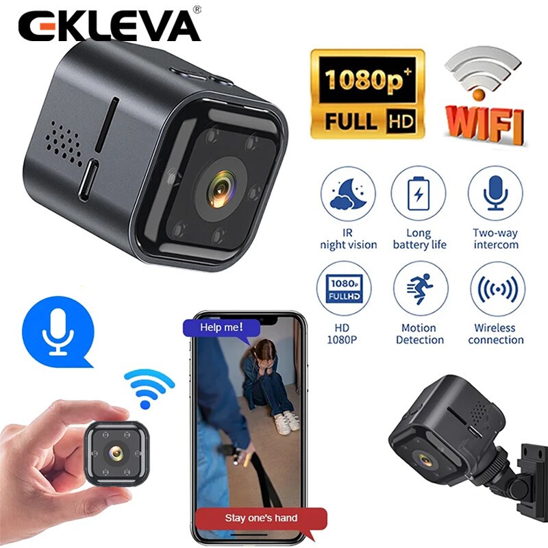 EKLEVA HD WiFi Mini Camera Night Vision Mobile Detection Video Intercom  Camera Home Security Micro Surveillance Mini Cam Remote Monitor
