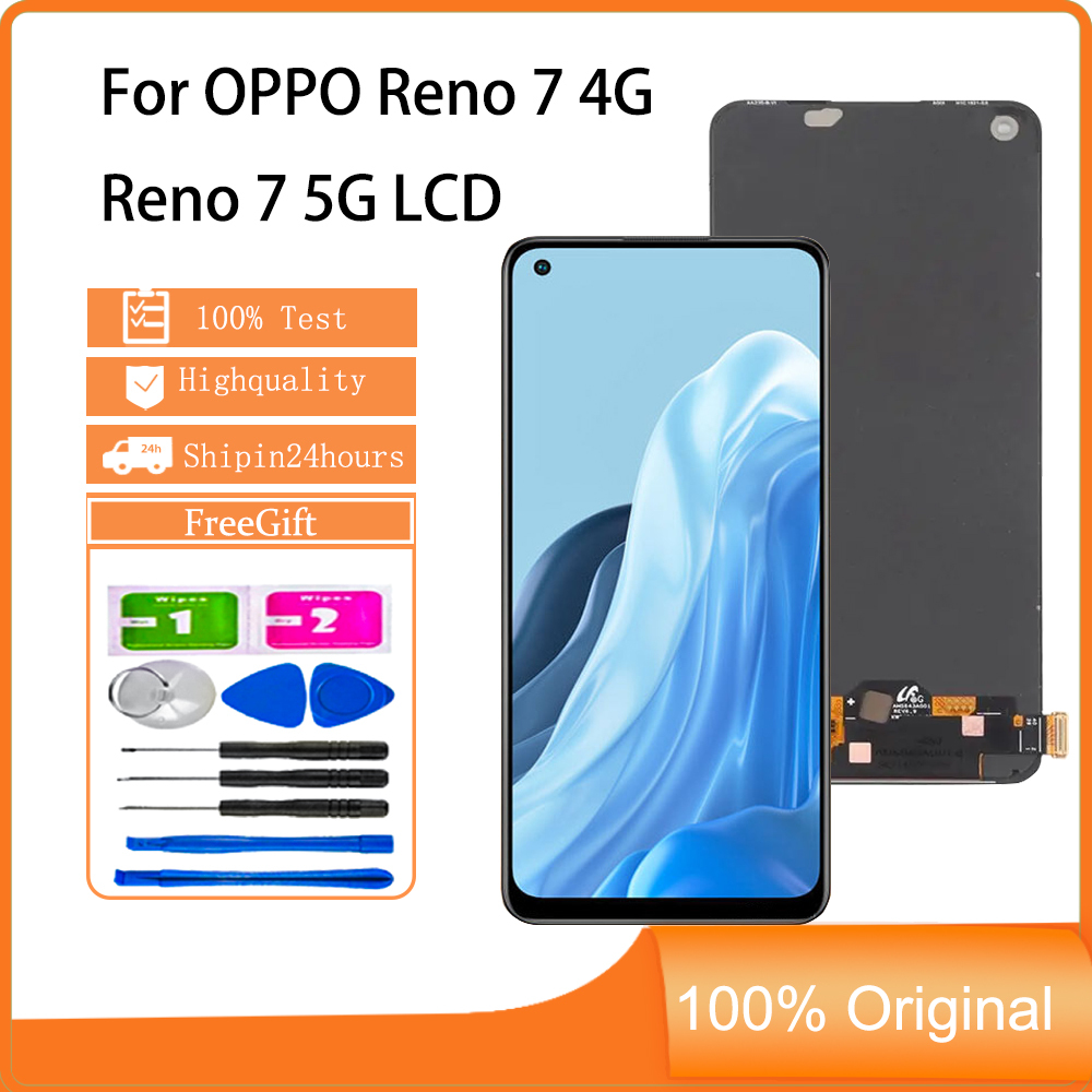 For AMOLED OPPO Reno 7 4G Reno 7 5G LCD Display Touch Screen Digitizer 