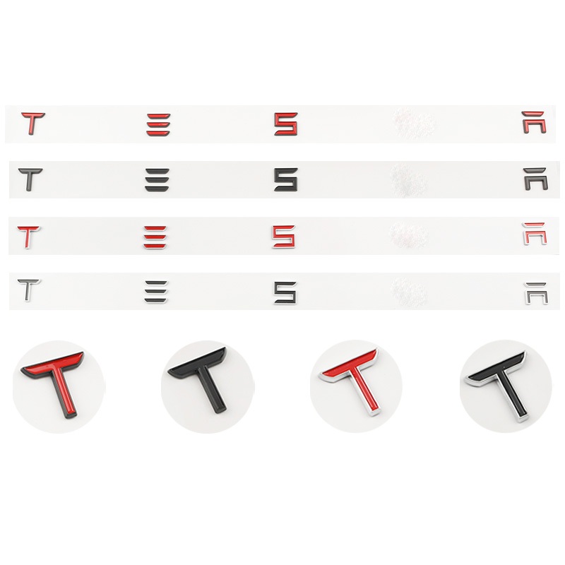 Car trunk logo replacement TESLA letter logo sticker replacement For ...