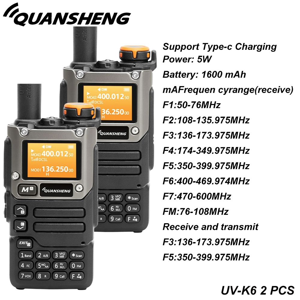 UV-5R Plus Quansheng Walkie Talkie Dual Band 8W 3800MAH Più Spesso Type-C Ricarica Radio FM Tri-Power Scrambler NOAA UV-K5 UV-K5(8 - Foto 5