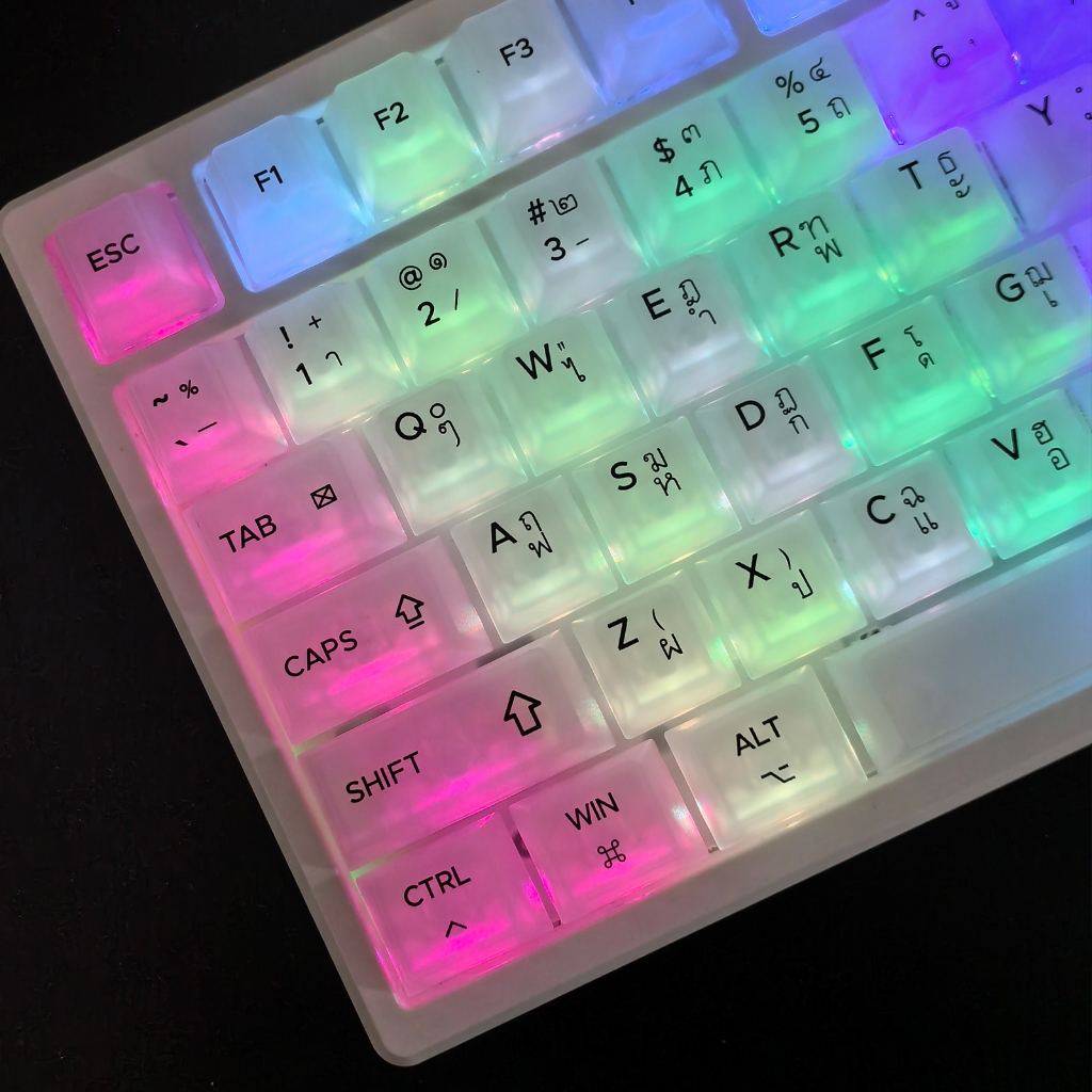 【Thai/Russian/Korean/English】122 Keys Milky White Keycap Frosted Fog ...