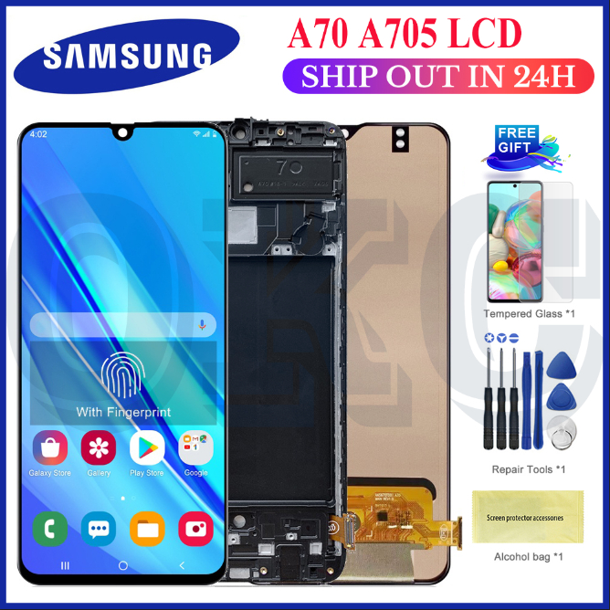 Original AMOLED LCD For Samsung Galaxy A70 A705 A705F A705FD LCD with Frame  Display Touch Screen Digitizer Assembly LCD Replacement Parts
