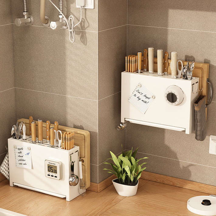 Multifunctional Knife Holder Kitchen Organizer Tableware Drain Rack No ...