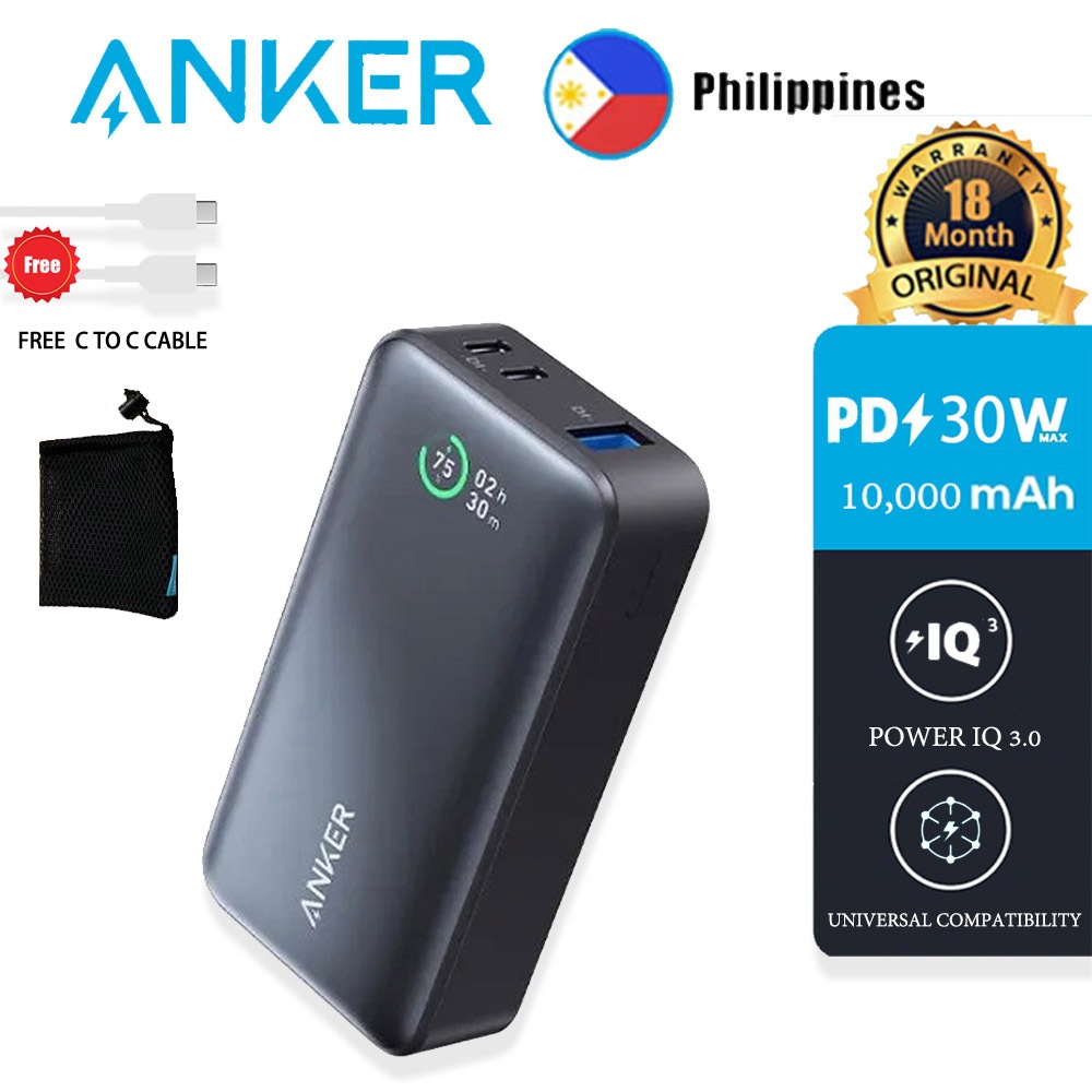 Anker 533 Powercore Power Bank Power Iq 30 Portable Charger With Pd 30w Max Output 10000mah 9497