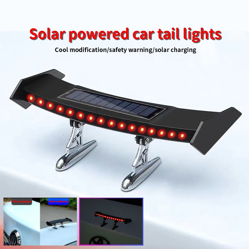 New Style Car Rear Wing Light Solar Warning Light Mini Car Rear Wing ...