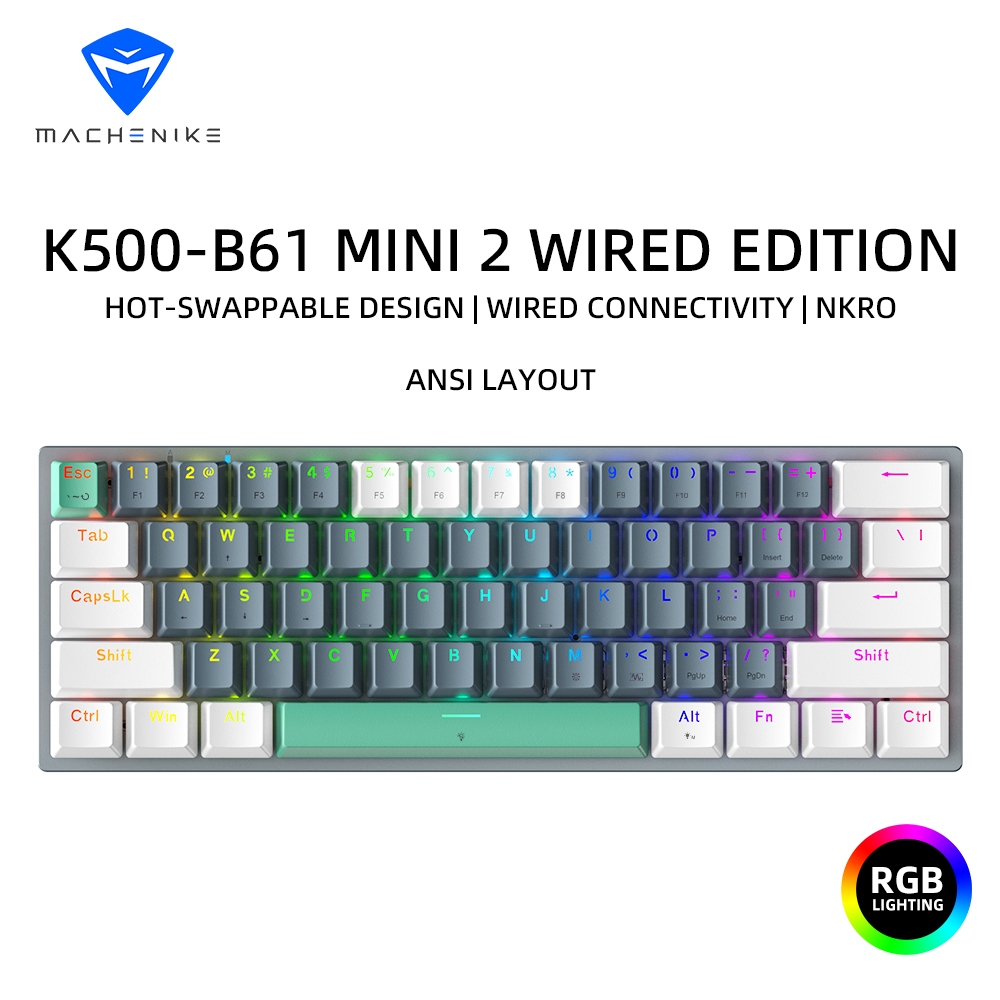 Machenike K500 B61 Mechanical Keyboard | Wired Keyboard | Wired, 2.4G ...