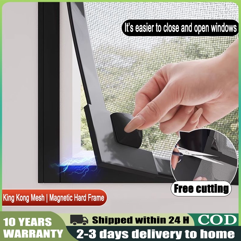 Strong Magnetic Screen Window With Frame DIY Door Screen Self-adhesive ...