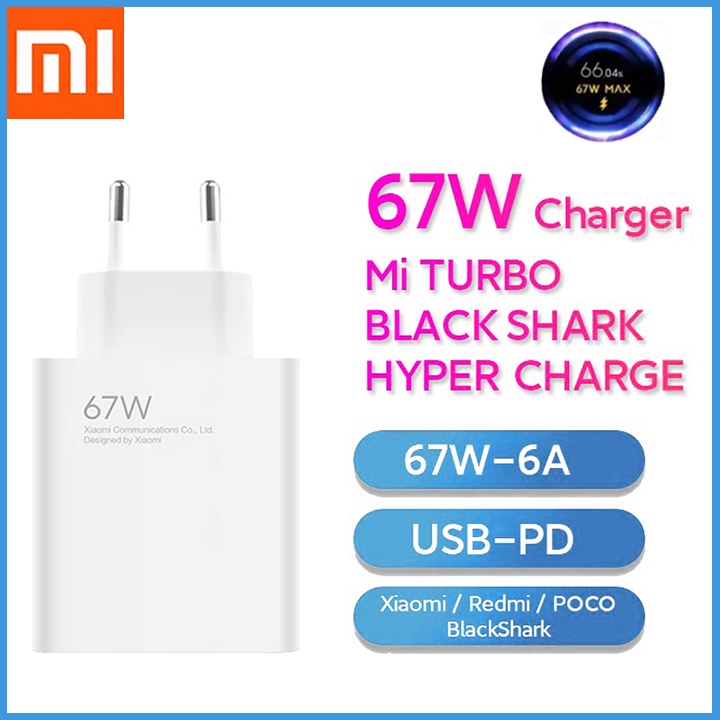 Original Xiaomi Charger 67W MAX Super Fast Charging Power Adapter with ...