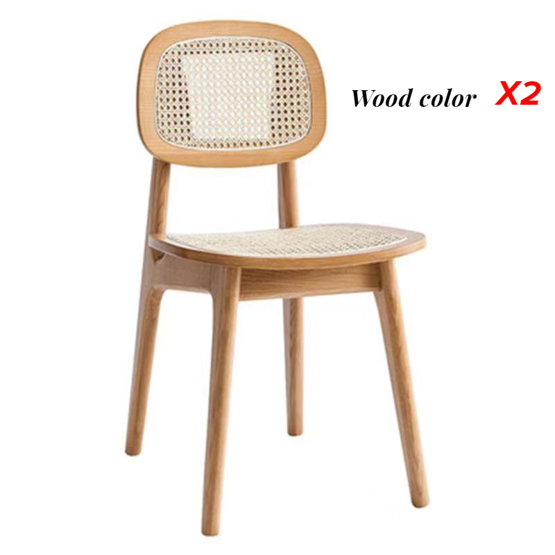 Solid Wood Rattan Chair Dining Chair Back Chair Living Room Chair Nordic Solid Wood Home Simple