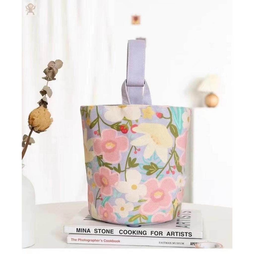 [Shipping From Manila]Floral Pattern Small Canvas Handbag | Shopee ...