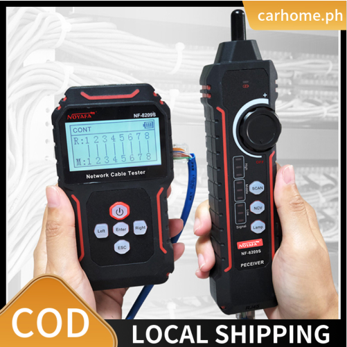 Noyafa Network Tester with LCD Display, Network Cable Tester with POE Function for Checking Short Circuit, Cross and Break Status of Cat5/Cat6 Network Cables, Voltage and Current Test