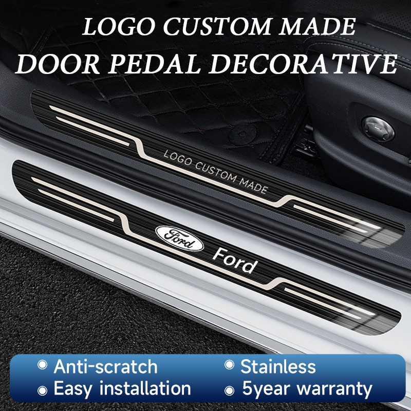 Ford Car threshold strip welcome pedal stainless steel protective ...