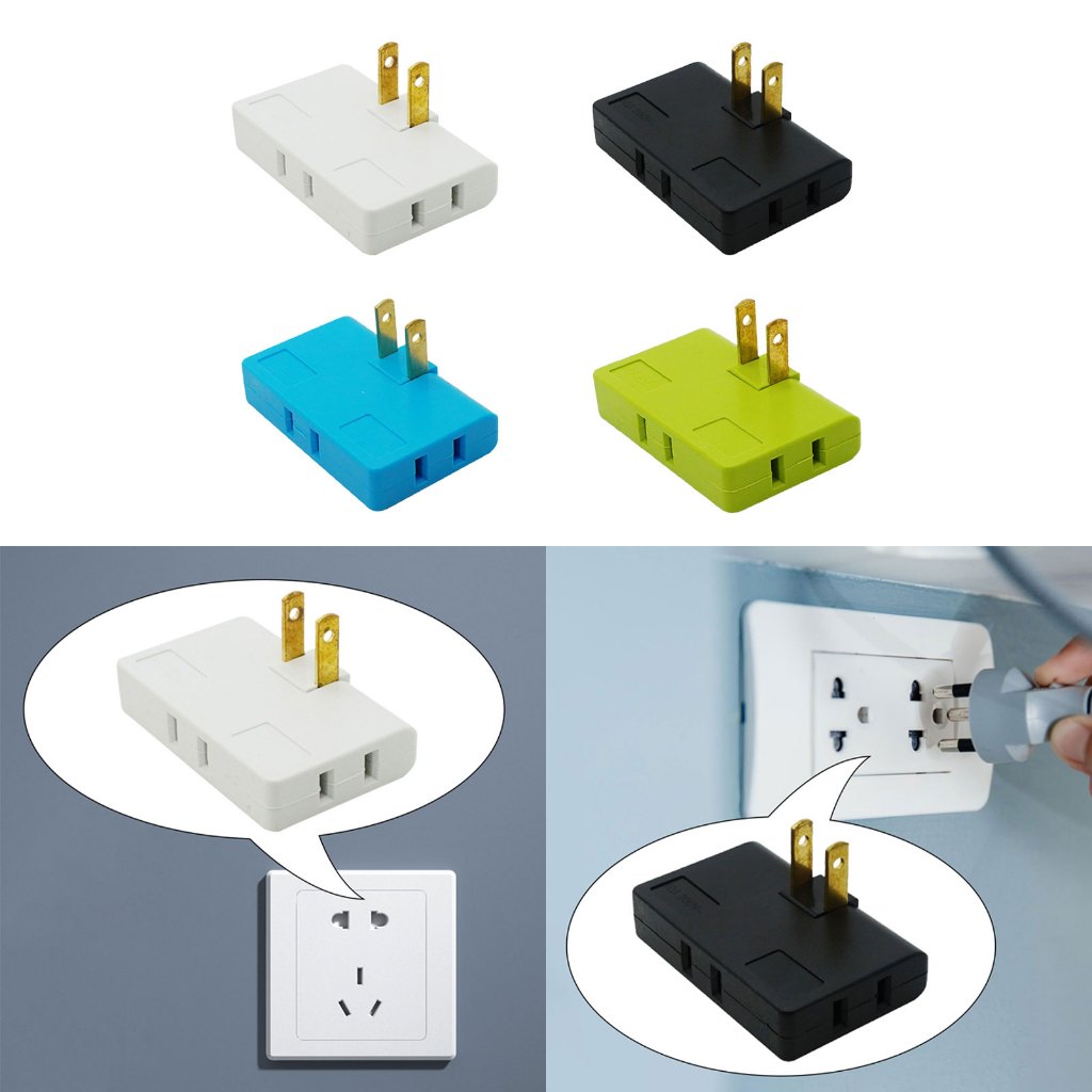 [Koolsoo2] 3 Way Outlet 2 Prong Swivel Mini Multi Plug Outlet Portable ...