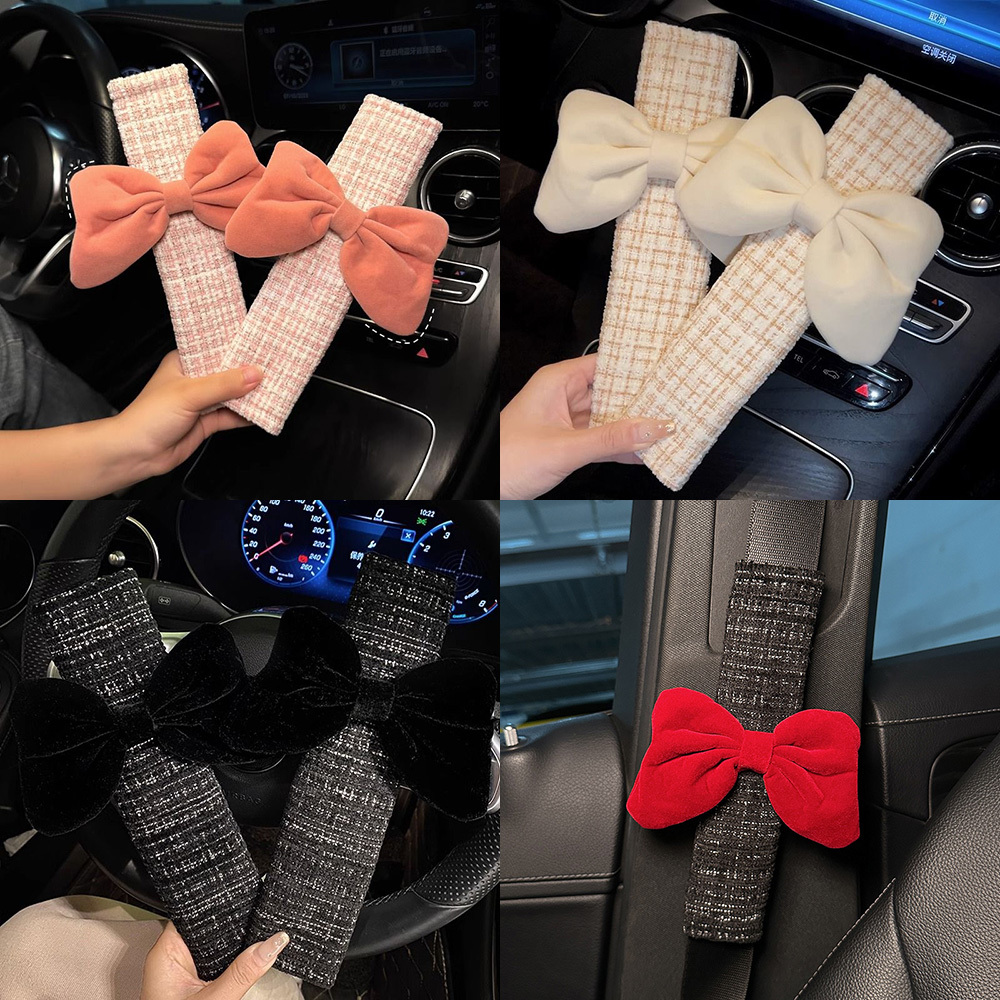 Princess Girl‘s Bowknot Car Seat Belt Cover Car Interior Decoration ...