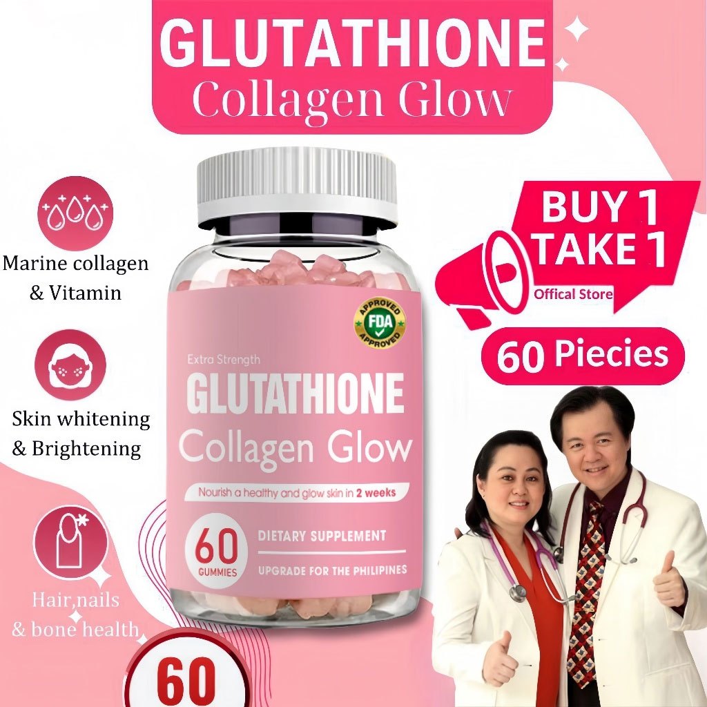 【Buy 1 take 1】60pcs Glutathione Collagen Glow Gummies Anti-Aging ...