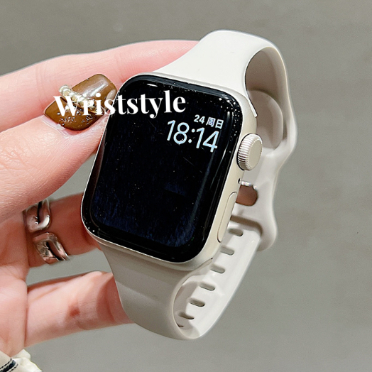 Small Thin Double Buckle Liquid Silicone Watch Strap Band For Apple Watch  S9/8/7/6/5/4/3 SE2 ULTRA Soft Replacement Strap For iWatch 49MM 45 44 42 41 