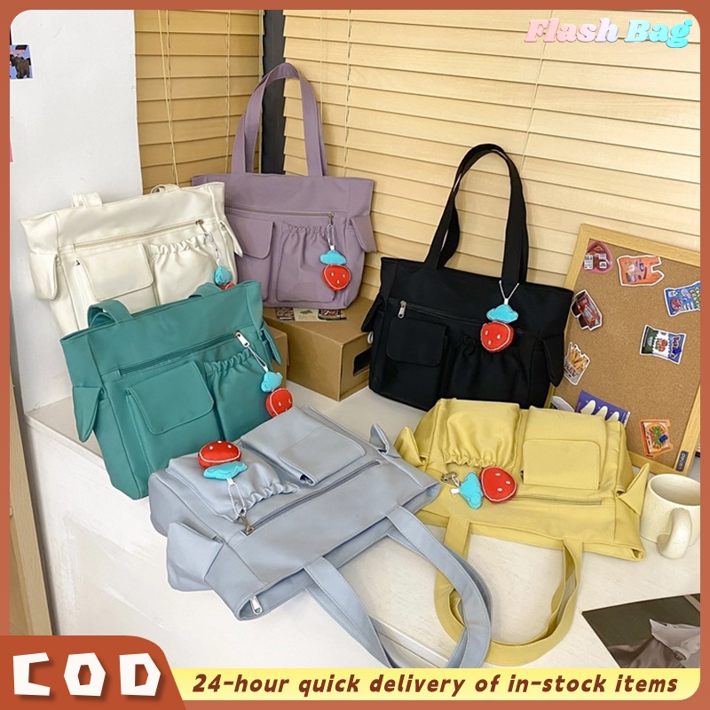 FB074 COD Tote Bag For Woman All-Match Pockets Large Waterproof Schoolbag  Girls College