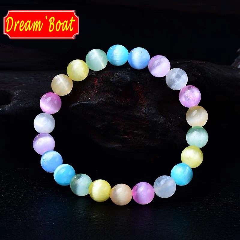 thumbnail image 2 of Natural Selenite 8mm Stretchy Bracelet + Selenite Heart | Charged Crystal Set 2 of 4