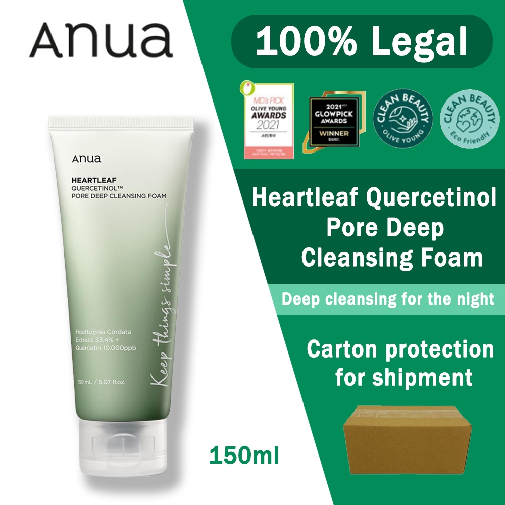 Anua Cleansing Foam Cleanser Heartleaf Quercetinol Pore Deep Cleansing Foam Facial Cleansers