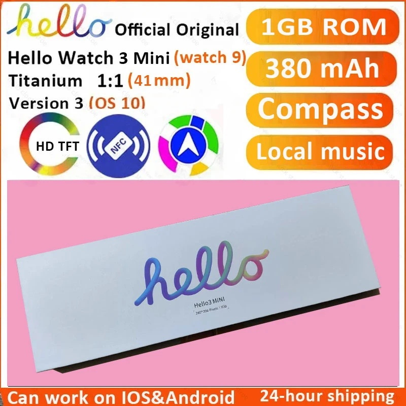 2024 Hello 3 Mini Smart Watch Series 9 41mm 1G ROM NFC Compass Lady ...