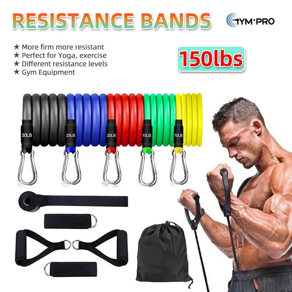 Gym 11pcs/Set Exercise Resistance Bands Yoga Fitness Home Kit Pull