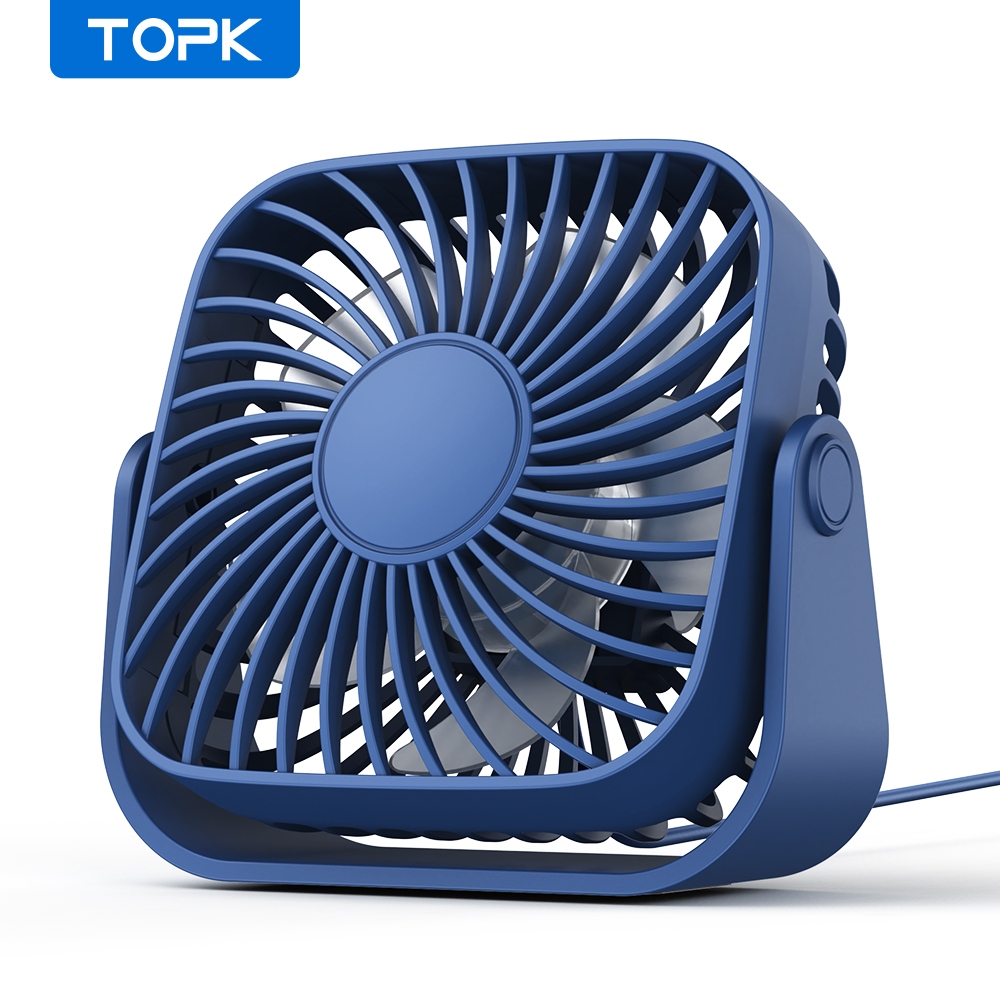 TOPK Portable Desk Fan [USB power] Rechargeable Small Mini Electric ...